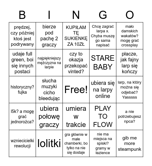 Gabriela Kruszona jako gracz Bingo Card