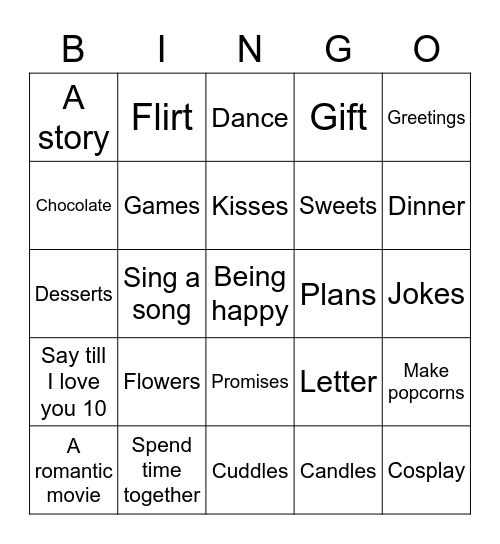 Valentine’s Day Bingo Card