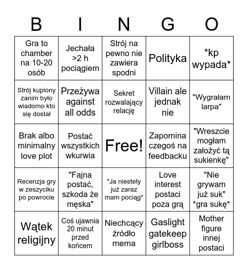 Inga Brodala jako gracz Bingo Card