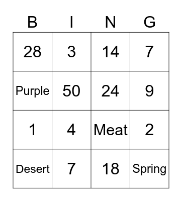 Lenten Bingo Card