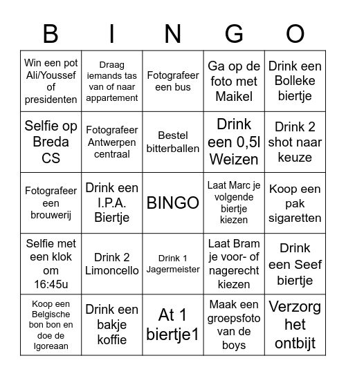 Antwerpen Bingo Card