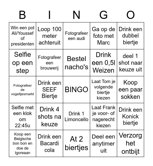 Antwerpen Bingo Card