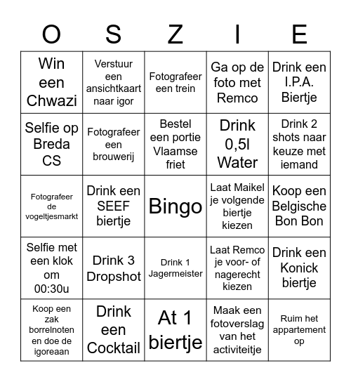 Antwerpen Bingo Card