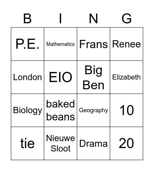 SCALA TTO BINGO Card