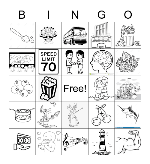 Vocabulary Bingo Card