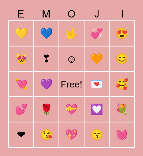 Friendship Bingo Card