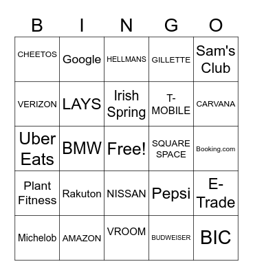 2022 SUPERBOWL Bingo Card