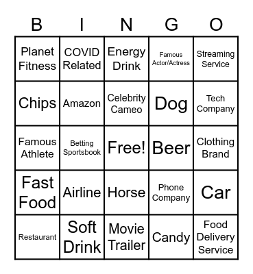 Commercial Bingo Card