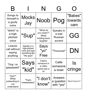 ldeathslayer Bingo Card