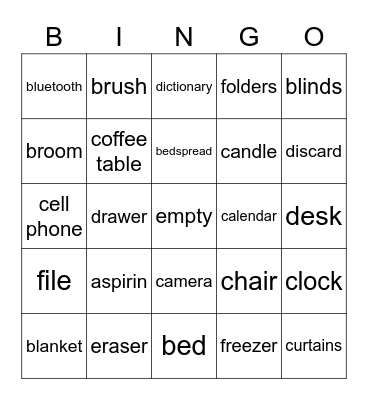 ASL 2-Unit 9 Bingo Card