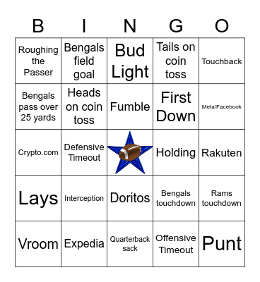 SUPERBOWL BINGO Card