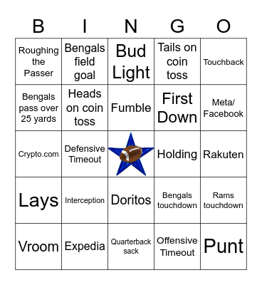 SUPER BOWL BINGO Card