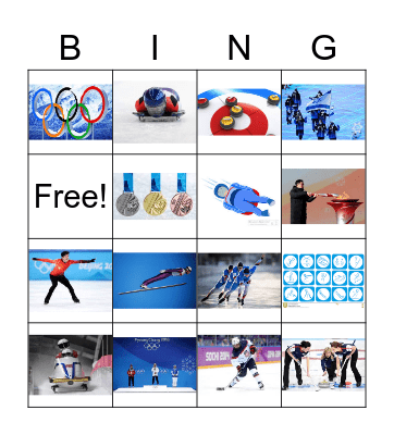 Winter Olympic Bingo Card