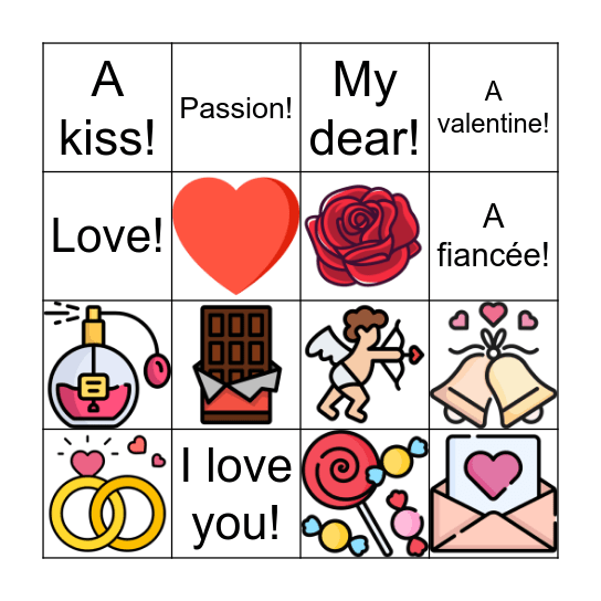 Le St. Valentin Bingo Card