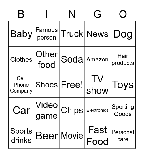 Commercial bingo Card