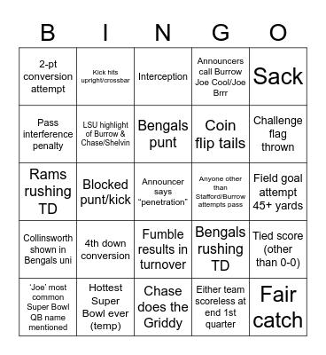 WHO DEY!!! Bingo Card
