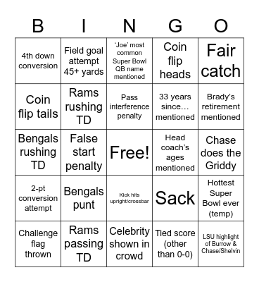 WHO DEY!!! Bingo Card