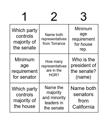 Supplementary Assignment Bingo Card