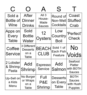 July 16th Bingo Card