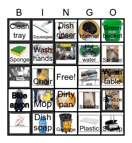 Dishroom Bingo Card