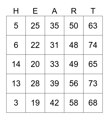 VALENTINE'S DAY Bingo Card