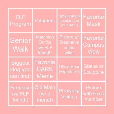 FLF SCAVENGER Bingo Card