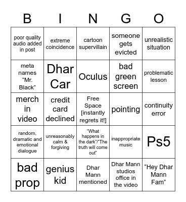 Dhar Man Bingo JJ edit Bingo Card