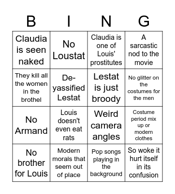 IwtV Series Bingo Card