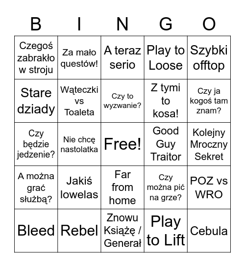 JANUSZ Bingo Card