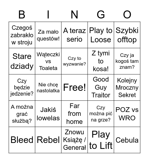 JANUSZ JAKO GRACZ Bingo Card