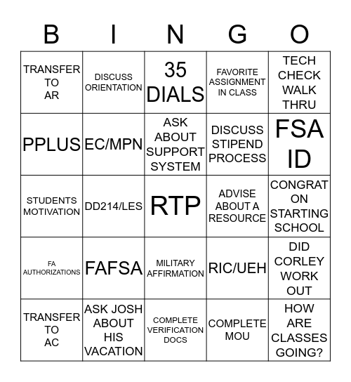 Finance Bingo!!!!! Bingo Card