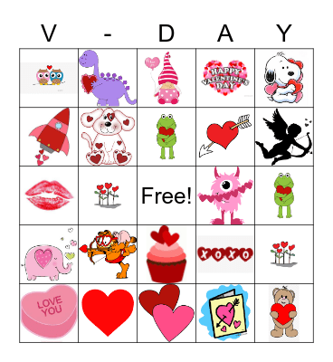 Valentines Day Bingo Card