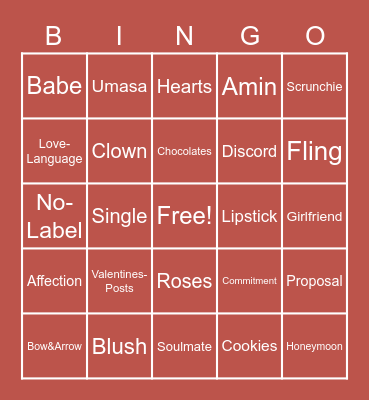 Anchieta Valentine's Day Bingo Card