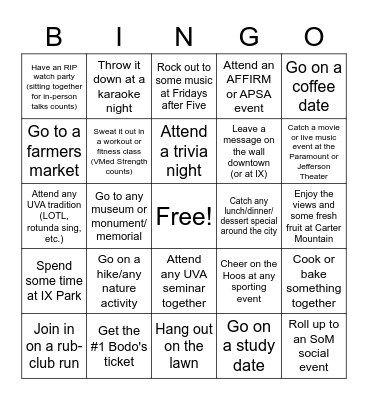 MSTP Family Bingo Card