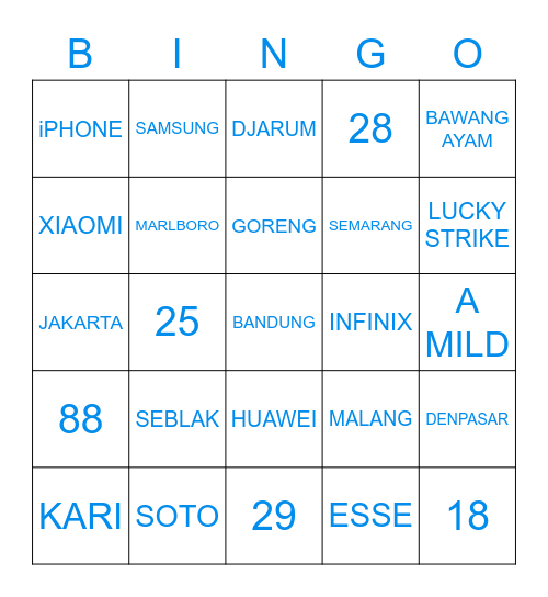 NOA AND BUBU AND BABA Bingo Card
