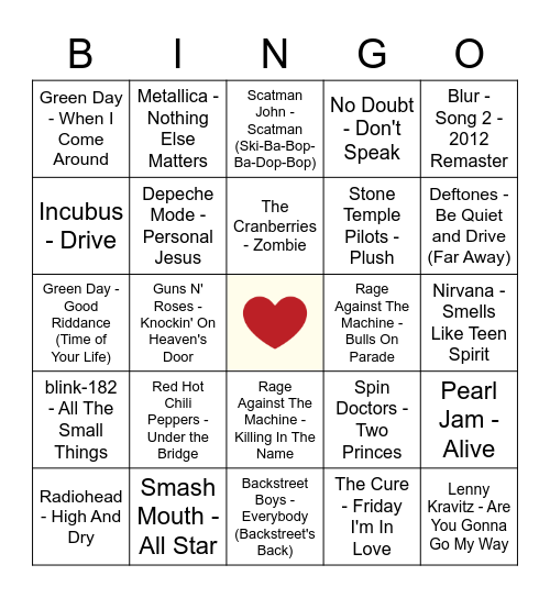 NITTI Bingo Card