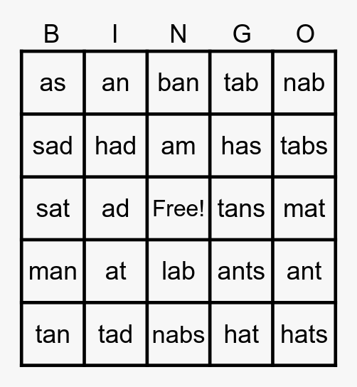 Make a Word 4-8 Bingo Card