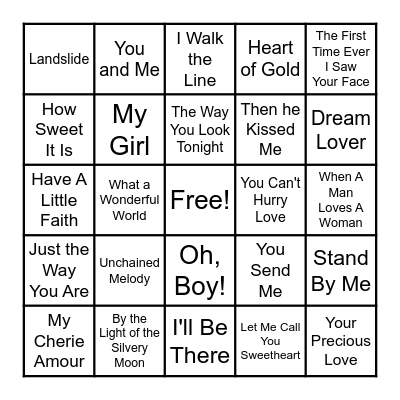 Valentine's Day Musical Bingo Card