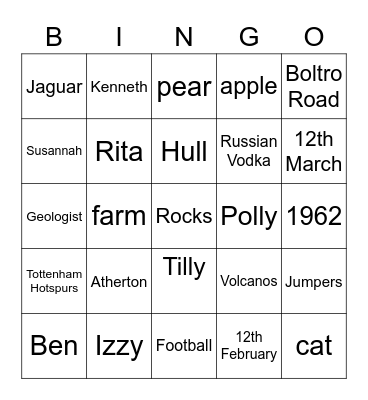 John Bingo Card