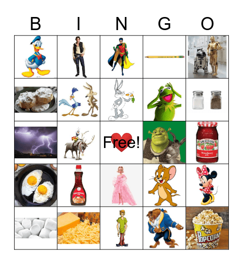 Famous Couples Bingo Card