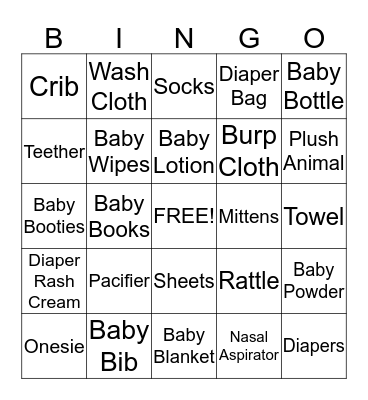 BABY Bingo Card