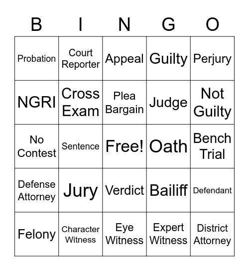 Competency Bingo Card