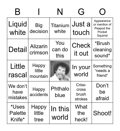 Bob Ross BINGO! Bingo Card