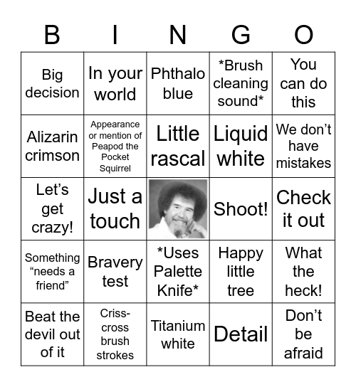 Bob Ross BINGO! Bingo Card