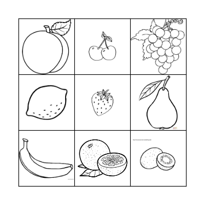 LES FRUITS Bingo Card