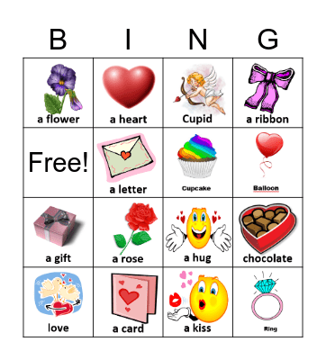 Happy Valentine's Day Bingo Card