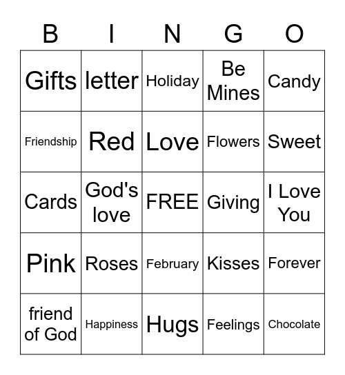 Valentines Bingo Card