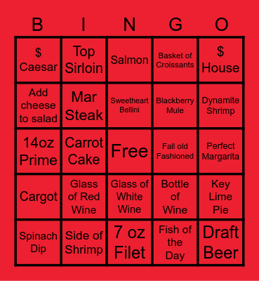 Valentine's Day Bingo Card