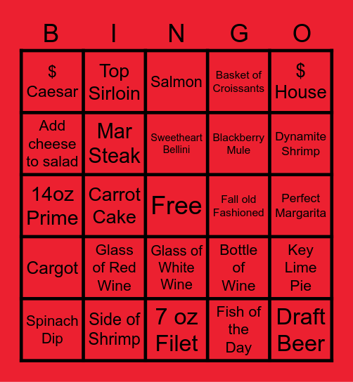 Valentine's Day Bingo Card