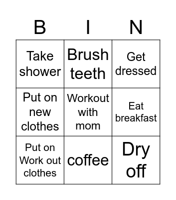 Monday mornings Bingo Card